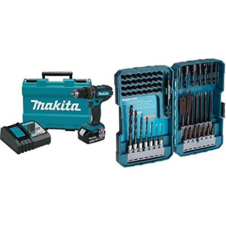 Makita XPH102 18V LXT Lithium-Ion Cordless 1/2" Hammer Driver-Drill Kit (3.0Ah) with 70-Piece Impact Drill-Driver Bit Set