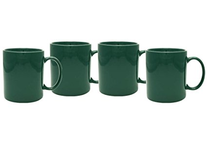 Culver 11-Ounce Hampton Ceramic Mug, Green, Set of 4