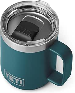 YETI Rambler 10 oz Stackable Mug, Vacuum Insulated, Stainless Steel with MagSlider Lid, Agave Teal