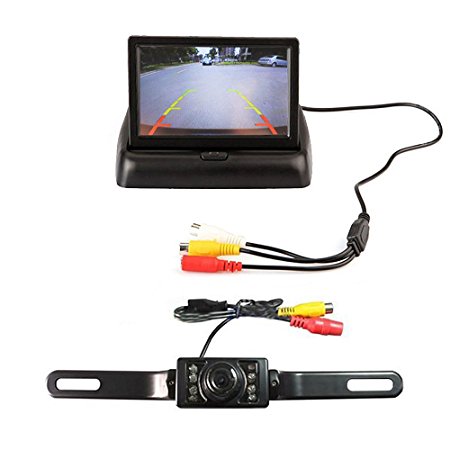 4.3inch foldable TFT LCD monitor & 17pcs LED Night Vision Car Rearview backup camera Assembly
