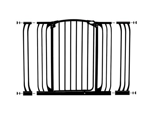Dreambaby Chelsea Extra Tall and Wide Auto Close Security Gate in Black with Extensions