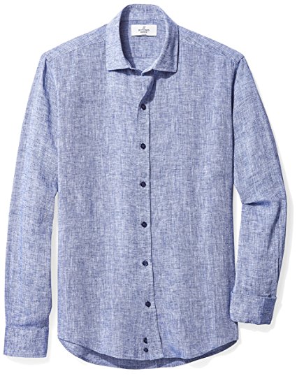 Buttoned Down Men's Slim Fit Spread-Collar Linen Sport Shirt