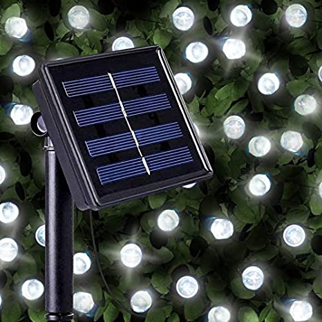 100 Bright White LED Solar Powered Fairy Lights - Waterproof Solar Decoration String Lights with Built-in Night Sensor - for Christmas, Outdoor, Garden, Fence, Patio, Yard, Walkway, Driveway, Shed, Garage, Path, Ornament, Stairs and Outside by SPV Lights: The Solar Lights & Lighting Specialists (Free 2 Year Warranty Included)