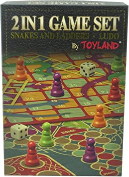 Toyland Ludo and Snakes & Ladders - 2 in 1 Family Board Game Set - Traditional Board Games