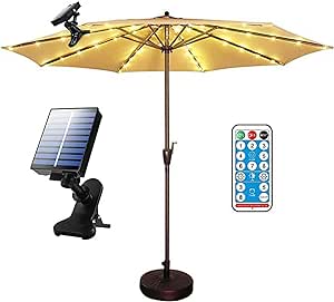 Solar Umbrella Lights Outdoor, Solar Umbrella Lights Outdoor, Solar Powered Patio Umbrella Lights, 8 Modes LED Umbrella Patio Lights for Beach, Tent Camping Garden Party Decoration Deals