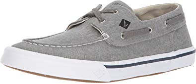 Sperry Mens Bahama II Boat Washed Sneaker, Grey, 11.5