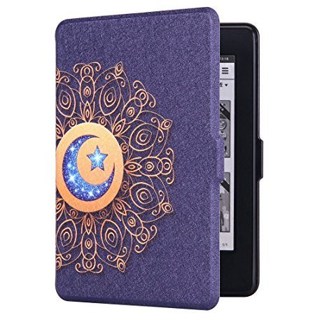 HUASIRU Painting Case for Amazon Kindle Paperwhite (2012, 2013, 2015 and 2016 Versions) Cover with Auto Wake / Sleep, Star and Moon Totem