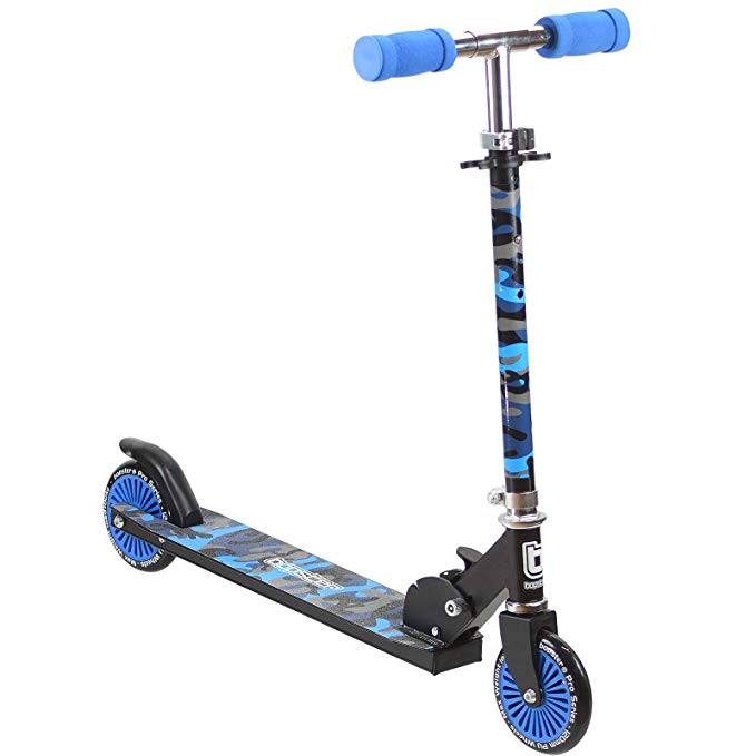 Bopster 2 Wheeled Folding Children’s Kick Scooter – Blue Camo
