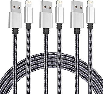 iPhone Charger, 3Pack 10ft Lightning Cable iPhone Charger Cable Nylon Braided Charging Cord Compatible iPhone 14/13/12/12Pro/12ProMax/11/11Pro/11Pro MAX/XS/XS MAX/XR/X/8/8Plus/7/7Plus and More