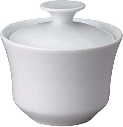 HIC Sugar Bowl with Lid for Coffee and Tea, Fine White Porcelain, 9-Ounces