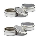 Empty Slip Slide Round Tin Containers for Lip Balm Crafts Cosmetic Candles Storage Kit by MagnaKoys 12 Oz 5