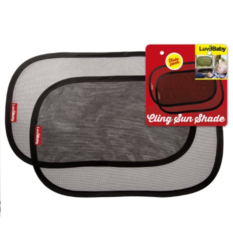 Car Sun Shades - 2 Pack - Premium Quality Cling Window Sunshades - Block UV Rays- Protect Children From The Suns Glare