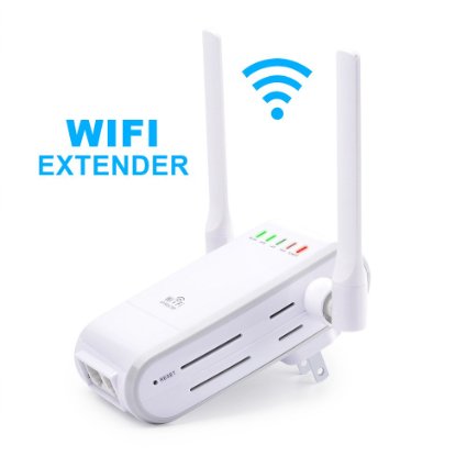 Wifi Range Extender Wireless Access Point  Wifi Router Wireless N Mini AP Router Network Booster Dual External Antenna Complies with IEEE80211ngb Standard White