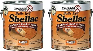 Zinsser 701-2PK Bulls Eye Shellac Traditional Finish & Sealer, Gallon, Amber, 2 Pack