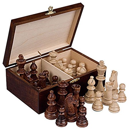 Staunton No. 6 Tournament Chess Pieces w/ Wood Box by Wegiel