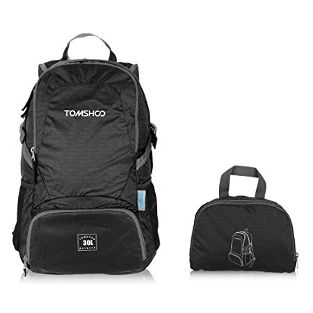 TOMSHOO 30L Ultra Lightweight Packable Backpack Water-resistant Nylon Foldable Handy Outdoor Travel Trekking Daypack