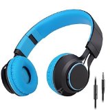 Sound Intone HD30 Stereo Lightweight Folding Headsets with Stretchable Headband for iPhone All Android Smartphones PC Laptop Mp3mp4 Tablet Headphone Blue