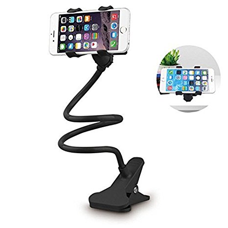 Gtide 360 degree Rotating Universal Flexible Long Arms Cell Phone Holder Mount for iPhone 6 6s Plus 5s SE,Samsung Galaxy S7 S6 Edge S5 S4 Note5 Note4(black)