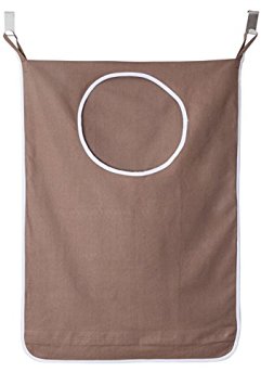Laundry Nook, Door-Hanging Laundry Hamper with Stainless Steel Hooks - (Coffee)