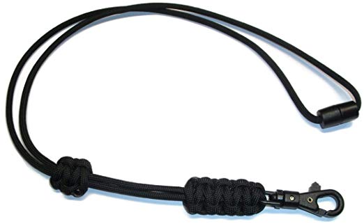 RedVex Paracord Cobra Neck Lanyard with Safety Break-Away and Adjuster - ABS Clip - Choose Your Color and size-Black-20
