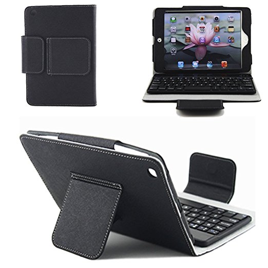 Ruban iPad Mini Bluetooth Keyboard Smart Case for iPad Mini 4, 3, 2 1 w/ Removable Wireless Keyboard, Tablet Stand for all iPad Mini Models - Black