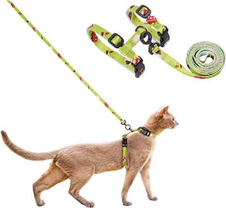 pidan Cat Harness and Leash Set, Cats Escape Proof - Adjustable Kitten Harness for Large Small Cats, Lightweight Soft Walking Travel Petsafe Harness (Yellow)