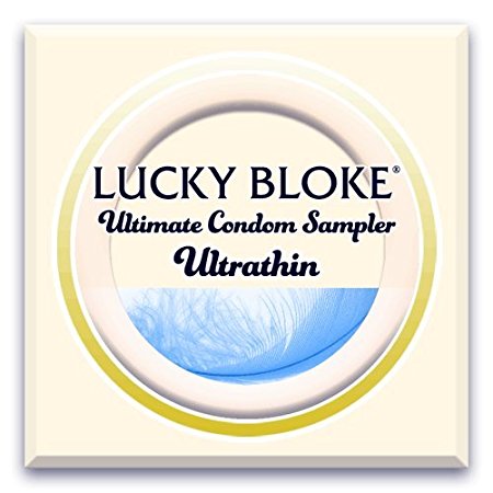 LUCKY BLOKE Luxury Thin Condoms - International ULTRA THIN Condom Sampler - World's Best Thin Condoms ( variety 12 pack): Trojan, Okamoto, Kimono, Crown, Naked Luxury