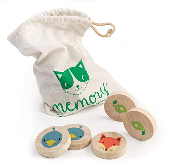 Tender Leaf Toys Clever Cat Memory Game with Canvas Storage Bag - Fun Play While Improving Visual Memory Skills - 18 Months