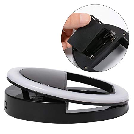 XCSOURCE Black Universal 36 LED Selfie Enhancing Dimmable Cellphone Camera Ring Flash Fill-in Light 3 Brightness Levels For Smartphones iPhone Samsung Galaxy DC693