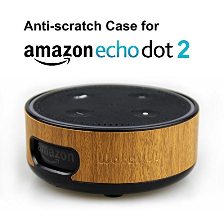 Echo Dot Case, Alexa Case, Echo Dot 2nd Protective Case, WaterLuu PU Leather Coated Case for Echo Dot 2nd Generation only to Keep Your Device from Getting Dirty & Scratching (Teak Color)