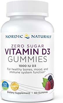 Nordic Naturals Zero Sugar Vitamin D3 Gummies - Vitamin D from Natural Cholecalciferol for Optimal Absorption, Immune System and Mood Support*, Vegetarian, Wild Berry Flavor, 60 Count
