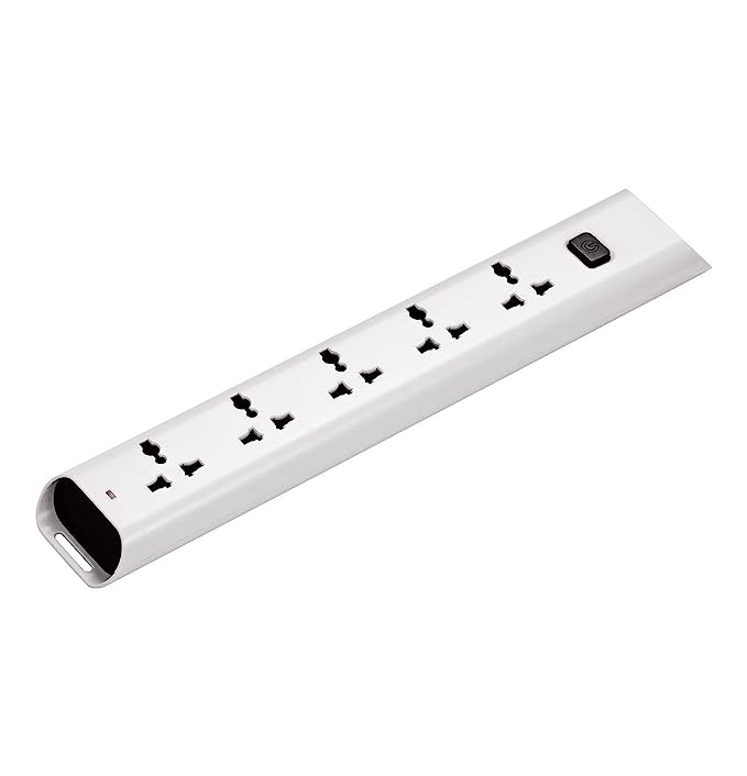 Philips CHP2452W Power Strips with 5 Universal Socket, One Main Switch, with Over Current Protection 1.4m Cable Length (White)