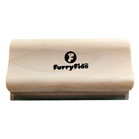 DeSheeding Tool/Brush/Comb By Furryfido New Design, effective wooden grooming/trimming Tool/Rake for shedding dogs/cat/horse，especially for long hair/fur removal