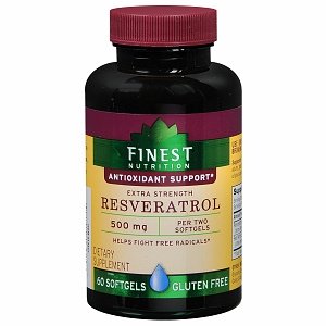 Finest Nutrition Resveratrol 500 mg Softgels, 60 Each