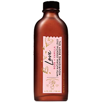 Bath and Body Works Aromatherapy LOVE - ROSE   VANILLA Nourishing Body Oil 4 Fluid Ounce