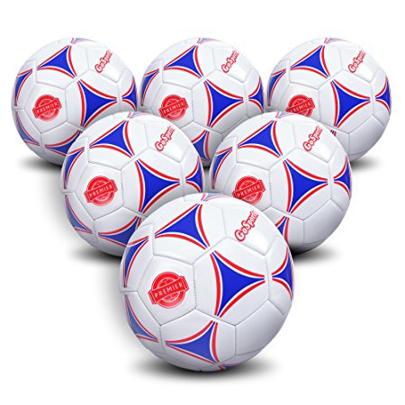 GoSports Premier Soccer Ball with Premium Pump (Single Ball or 6 Pack in All Sizes)