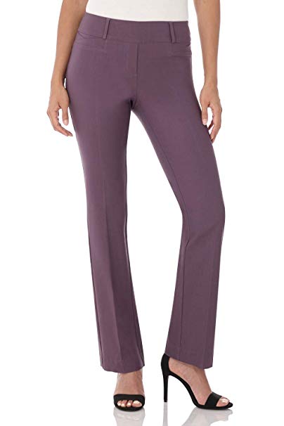 Rekucci Women's Ease In To Comfort Fit Barely Bootcut Stretch Pants