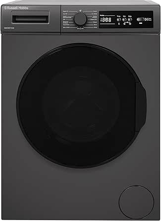 Russell Hobbs Freestanding Washing Machine, 8kg Capacity, 1400 rpm, 15 Programmes, Eco Technology, Rapid Wash Cycles, Anthracite, RH814W111AN