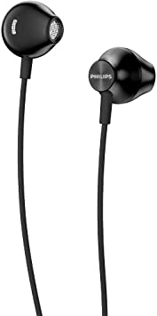 Philips In-Ear Headphones UE100BK/00 with Improved Bass Performance (14.2-mm Neodymium Driver, Ergonomic Design, 1-m Cable), Black – 2020/2021 Model