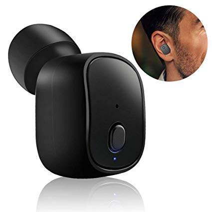 Mini Bluetooth Headphone, TedGem Wireless Invisible Headphone V4.1 Single Mini Bluetooth Earbud 10 Hours Music Time, Mini Wireless Earbuds with Mic Wireless Charging for iPhone Android Phones