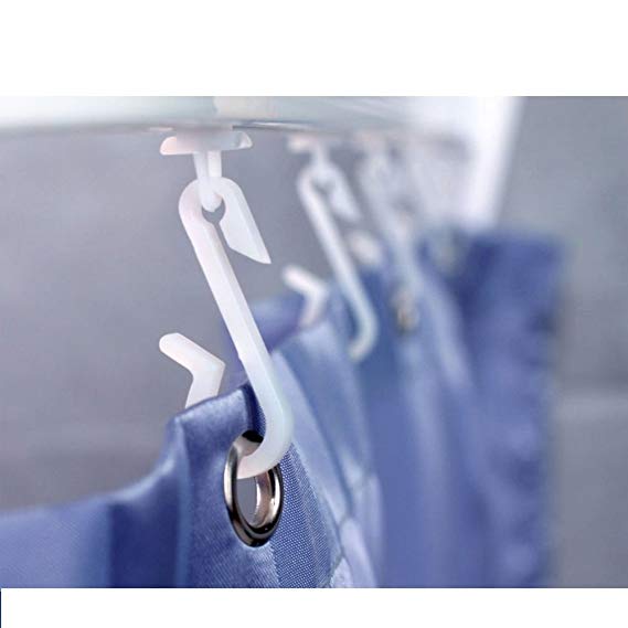 Euroshowers Replacement Shower Curtain Hooks and Gliders for Rail Bendi Bendy Track - Available as 6, 12, 18, 24, 36, 48 packs (24)