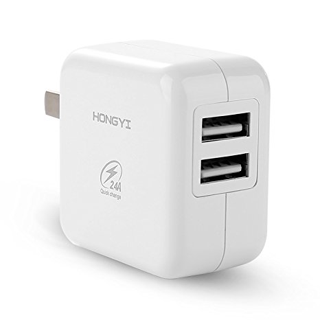 Wall Charger iPad Charger 2.4A 12W Dual USB Portable Travel Wall Charger for iPhone7/7Plus/6S/6SPlus/6/5S/SE/5C,iPad Air/Mini/Pro,SamsungS8/S7/S6/Note 4,and More