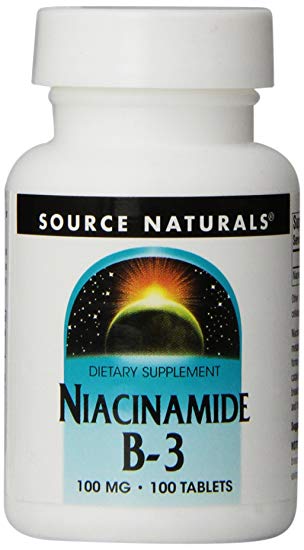 Source Naturals Niacinamide 100mg Vitamin B3 Supplement - Flush Free - 100 Tablets