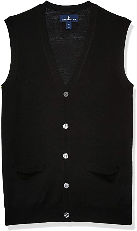 Amazon Brand - Buttoned Down Men's Italian Merino Wool Lightweight Cashwool Button-Front Sweater Vest