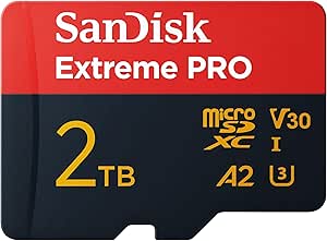 SanDisk 2TB Extreme PRO Micro SD Card   SD Adapter, (for Smartphones, Action Cams, Drones, Speeds up to 250 MB/s, 5K, 4K UHD) A2 App Performance   RescuePro Deluxe UHS-I, C10, U3, V30