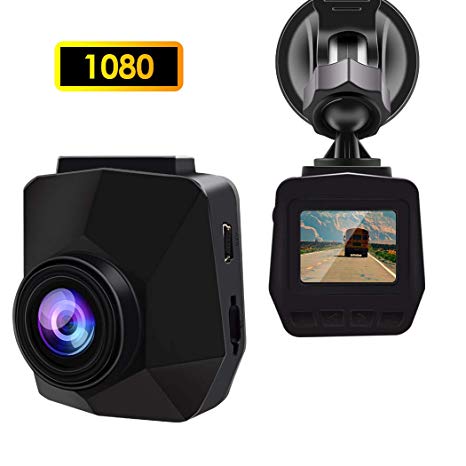 Dash Cam, GERI Full HD 1080P Mini Dash Camera with 1.5" 140 Degree Wide Angle Lens Digital Car Dashboard Camera Driving Video Recorder WDR, Loop Recording, Motion Detection and G-Sensor