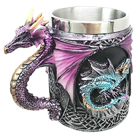 Myths And Legends The Conception Of Blue Fire Beowulf Purple Dragon Beer Stein Tankard Coffee Cup Mug Great Gift For Dragon Lovers Party Hosting Centerpiece Fantasy Movie Drink Companion