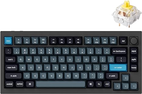 Keychron Q1 Pro Wireless Custom Mechanical Keyboard, QMK/VIA Programmable Full Aluminum 75% Layout Bluetooth/Wired RGB with Hot-swappable Keychron K Pro Banana Switch Compatible with Mac Windows Linux