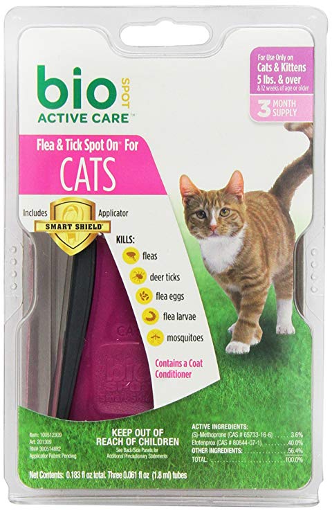 Bio Spot Active Care Flea and Tick Spot-On for Cat
