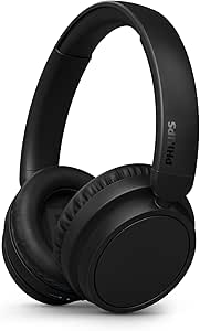 PHILIPS H5209 Over-Ear Bluetooth Wireless Headphones - Natural Sound with Dynamic Bass, Up to 65 Hours Play Time, Quick Charge, Clear Calls, Foldable Design, Black